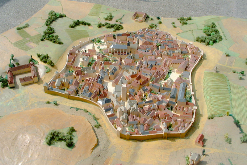 Maquette de reconstitution historique de la cité épiscopale de Sarlat au 16e siècle