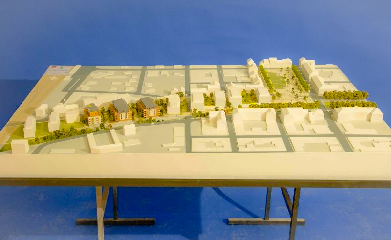 Maquette d'architecture d'urbanisme au 1/333 - ZAC de l'espace central à Sallanches (74)