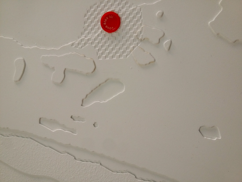 Maquette topographique tactile de l'ile d'Oleron - Détail des textures