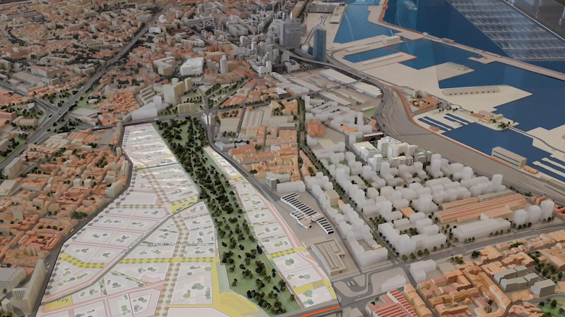 Maquette d'urbanisme d'Euroméditerranée - Marseille