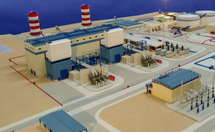 Maquette d‘exposition industrielle du site d‘une centrale électrique
