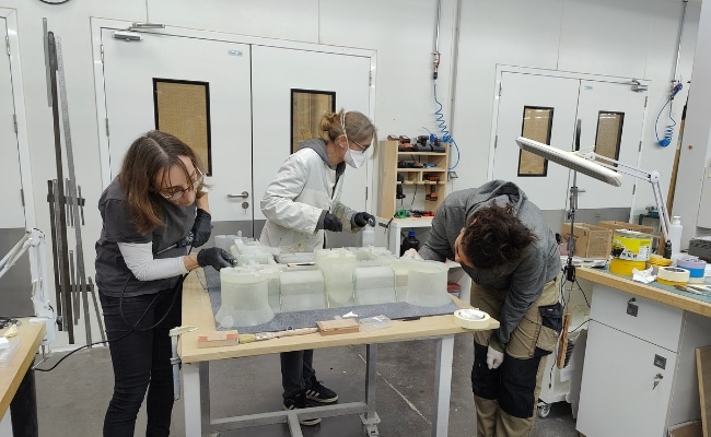 Fabrication en cours de la maquette tactile de la Forteresse de Salses