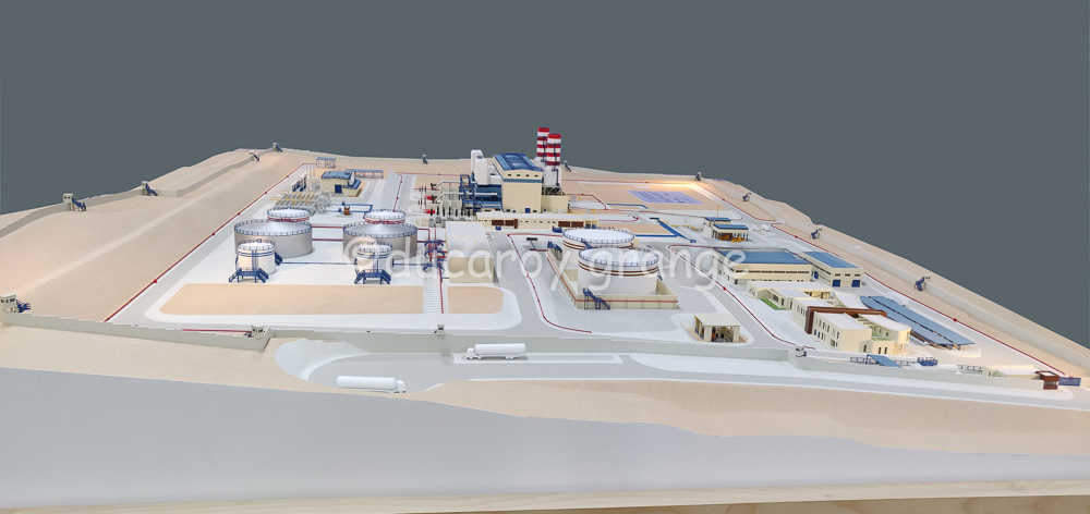 Maquette d‘exposition industrielle du site d‘une centrale électrique