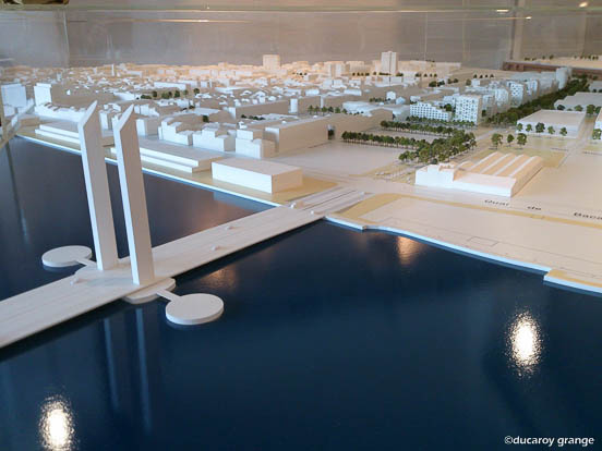Maquette d'urbanisme au1/500 : aménagement du quartier des Bassins à flot - Communauté Urbaine Bordeaux