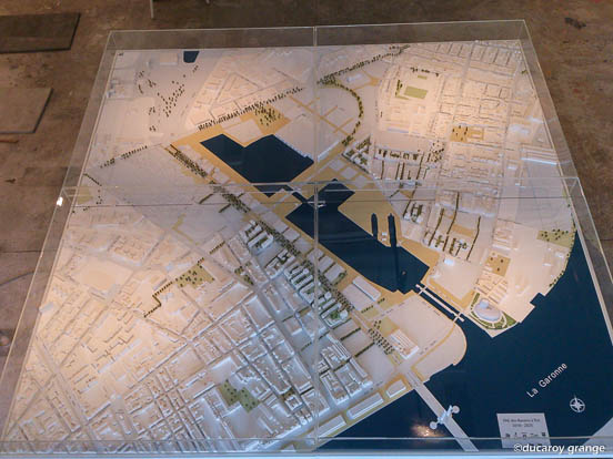 Maquette d'urbanisme au1/500 : aménagement du quartier des Bassins à flot - Communauté Urbaine Bordeaux